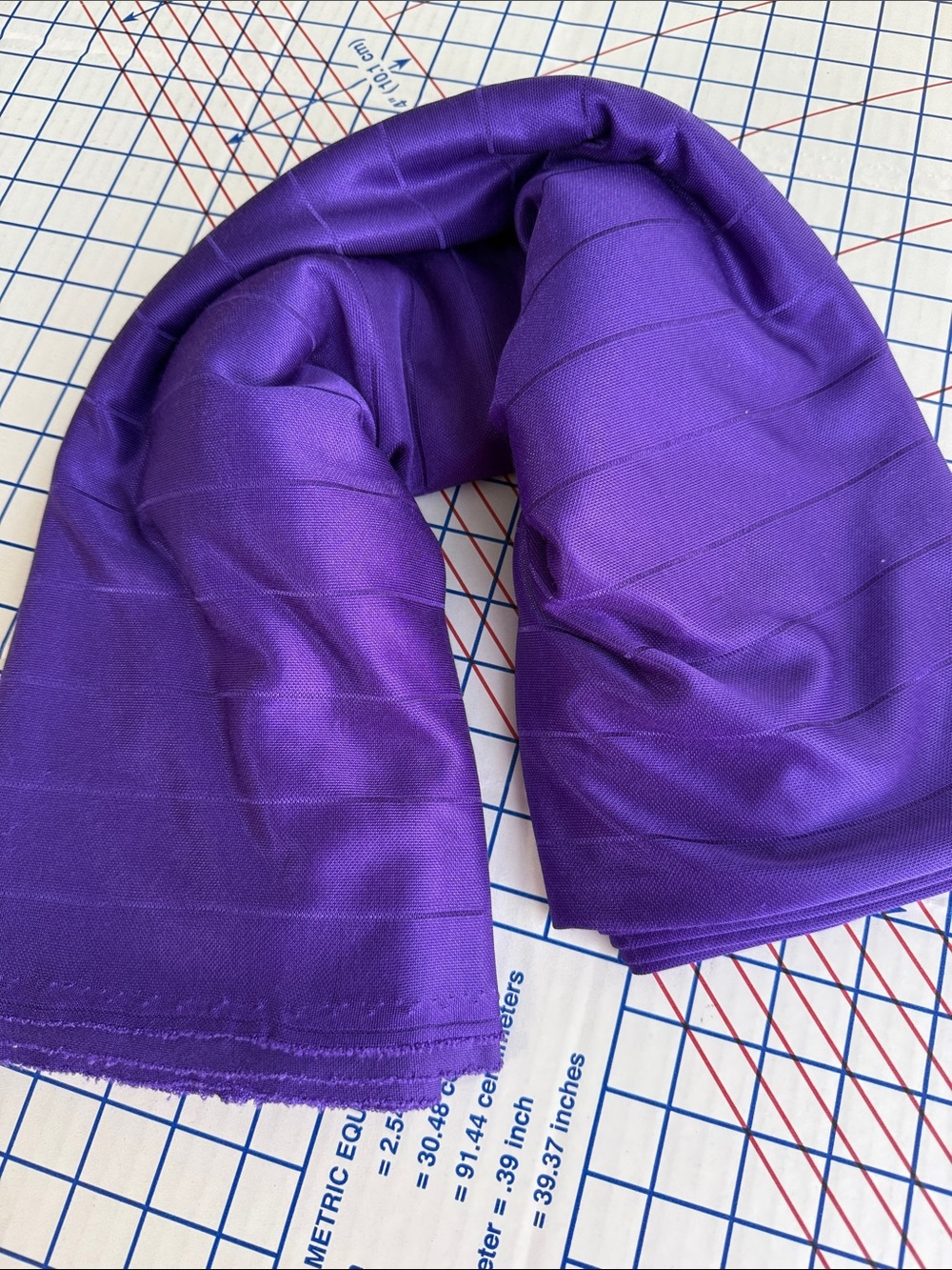 Vintage Purple Stripe Knit Fabric 2.25 Yds x 60 Stretchy Drapey